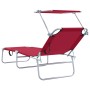 Tumbonas Plegables 2 pcs con dosel Tela Oxford 600D Roja | Foro24.es | Tu tienda online para hogar, jardín y más Foro24.es