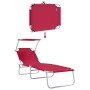 Tumbonas Plegables 2 pcs con dosel Tela Oxford 600D Roja | Foro24.es | Tu tienda online para hogar, jardín y más Foro24.es
