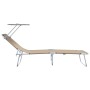 Tumbonas Plegables 2 pcs con toldo Tela Oxford 600D Taupe von , Liegen - Ref: Foro24-42003063, Preis: 104,34 €, Rabatt: %