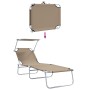 Tumbonas Plegables 2 pcs con toldo Tela Oxford 600D Taupe von , Liegen - Ref: Foro24-42003063, Preis: 104,34 €, Rabatt: %