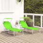 Tumbonas Plegables 2 pcs con Toldillo Verde 600D Oxford | Foro24.es | Tu tienda online para hogar, jardín y más Foro24.es