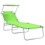 Tumbonas Plegables 2 pcs con Toldillo Verde 600D Oxford | Foro24.es | Tu tienda online para hogar, jardín y más Foro24.es