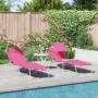 Tumbonas Plegables 2 pcs con Sombrilla Rosa Tela Oxford 600D by , Loungers - Ref: Foro24-42003066, Price: 104,34 €, Discount: %