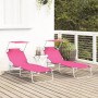 Tumbonas Plegables 2 pcs con Sombrilla Rosa Tela Oxford 600D by , Loungers - Ref: Foro24-42003066, Price: 104,34 €, Discount: %