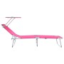 Tumbonas Plegables 2 pcs con Sombrilla Rosa Tela Oxford 600D by , Loungers - Ref: Foro24-42003066, Price: 104,34 €, Discount: %