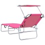 Tumbonas Plegables 2 pcs con Sombrilla Rosa Tela Oxford 600D by , Loungers - Ref: Foro24-42003066, Price: 104,34 €, Discount: %
