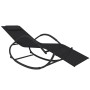 Tumbonas mecedoras 2 uds acero negro y textilene de vidaXL, Tumbonas - Ref: Foro24-318132, Precio: 157,95 €, Descuento: %