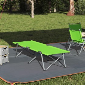 Cama de Camping Plegable Verde Oscuro Metal
