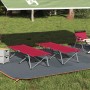 Cama de Lounge Plegable Roja Metal, Tela Estándar Plegable | Foro24.es | Tu tienda online para hogar, jardín y más Foro24.es