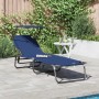 Tumbona Plegable con Techo Azul de Tejido Oxford 600D | Foro24.es | Tu tienda online para hogar, jardín y más Foro24.es