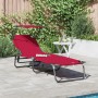 Tumbona de sol plegable con toldo Roja 600D Oxford by , Loungers - Ref: Foro24-42003130, Price: 70,58 €, Discount: %