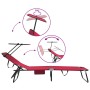Tumbona de sol plegable con toldo Roja 600D Oxford by , Loungers - Ref: Foro24-42003130, Price: 70,58 €, Discount: %