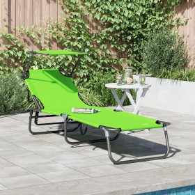 Tumbona Plegable con Dosel Verde Tejido Oxford 600D by , Loungers - Ref: Foro24-42003132, Price: 70,58 €, Discount: %