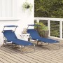 Tumbonas Plegables 2 pcs con Toldito Fabric Oxford Azul 600D | Foro24.es | Tu tienda online para hogar, jardín y más Foro24.es
