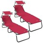 Tumbonas plegables 2 piezas con toldo roja 600D tela Oxford | Foro24.es | Tu tienda online para hogar, jardín y más Foro24.es