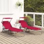 Tumbonas plegables 2 piezas con toldo roja 600D tela Oxford | Foro24.es | Tu tienda online para hogar, jardín y más Foro24.es
