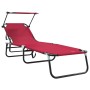 Tumbonas plegables 2 piezas con toldo roja 600D tela Oxford | Foro24.es | Tu tienda online para hogar, jardín y más Foro24.es