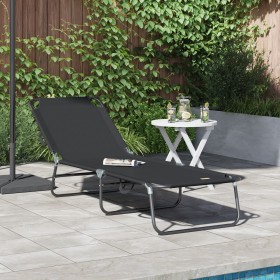 Tumbona Plegable Negra de Tela Oxford 600D