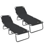 Tumbona Plegable 2 pcs Portátil Negro Tela Oxford 600D | Foro24.es | Tu tienda online para hogar, jardín y más Foro24.es
