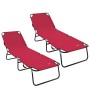 Tumbona Plegable 2 pcs Portátil Rojo Tela Oxford 600D | Foro24.es | Tu tienda online para hogar, jardín y más Foro24.es