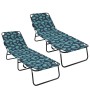 Tumbona Plegable 2 pcs Patrón de Hojas Tela Oxford 600D Portátil | Foro24.es | Tu tienda online para hogar, jardín y más Foro24.es