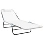 Tumbona plegable con reposacabezas Crema Textilene | Foro24.es | Tu tienda online para hogar, jardín y más Foro24.es