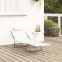 Tumbona plegable con reposacabezas Crema Textilene | Foro24.es | Tu tienda online para hogar, jardín y más Foro24.es