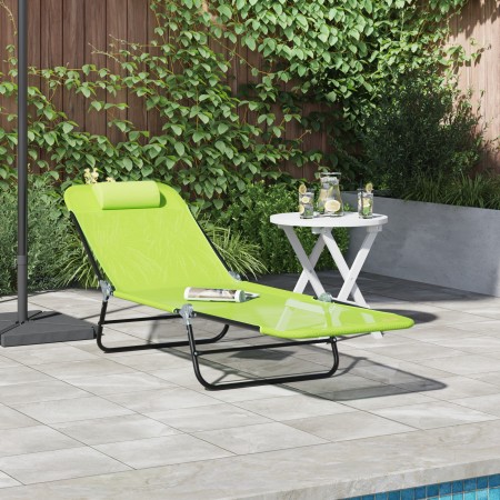 Tumbona Plegable con Reposacabezas Verde Textilene | Foro24.es | Tu tienda online para hogar, jardín y más Foro24.es