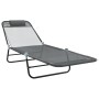 Tumbona plegable con reposacabezas Gris Textileno by , Loungers - Ref: Foro24-42003156, Price: 82,57 €, Discount: %