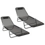 Tumbonas plegables 2 pcs con reposacabezas negra Textileno | Foro24.es | Tu tienda online para hogar, jardín y más Foro24.es