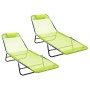 Tumbonas Plegables 2 pcs con Reposacabezas Verde Textileno | Foro24.es | Tu tienda online para hogar, jardín y más Foro24.es