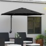 Paraguas de Patio Negro Poliéster, Acero con Revestimiento en Polvo | Foro24.es | Tu tienda online para hogar, jardín y más Foro24.es