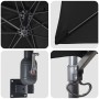 Sombrilla de Patio Negra Poliéster, Acero Grande Inclinable | Foro24.es | Tu tienda online para hogar, jardín y más Foro24.es
