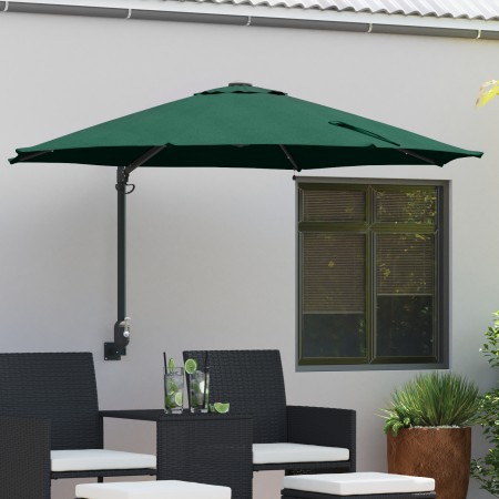 Paraguas de Jardín Montado en la Pared con LEDs Verde 248 cm | Foro24.es | Tu tienda online para hogar, jardín y más Foro24.es