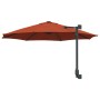 Parasol de jardín montado en la pared con LEDs Terracota 248 cm | Foro24.es | Tu tienda online para hogar, jardín y más Foro24.es