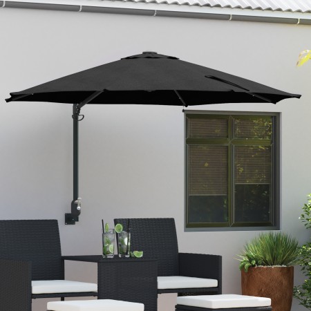 Parasol de jardín montado en la pared con LEDs Negro 248 cm | Foro24.es | Tu tienda online para hogar, jardín y más Foro24.es