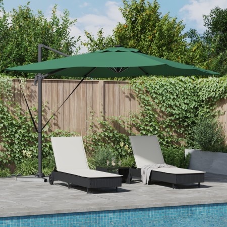 Paraguas Cantilever Roma con LEDs Verde 286x285x270 cm Aluminio | Foro24.es | Tu tienda online para hogar, jardín y más Foro24.es