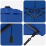 Parasol Cantilever Roma con LEDs Azul Celeste 286x285x270 cm Aluminio | Foro24.es | Tu tienda online para hogar, jardín y más Foro24.es