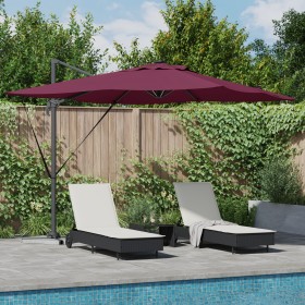 Sombrilla Cantilever Roma con LEDs Borgoña