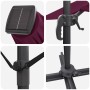 Sombrilla Cantilever Roma con LEDs Borgoña 286x285x270 cm Aluminio de , Sombrillas - Ref: Foro24-42003325, Precio: 282,21 €