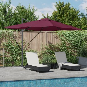 Paraguas Cantilever Roma de con LEDs Rojo Burdeos