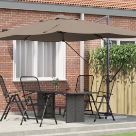 Sombrilla Cantilever Taupe Poliéster Grande Plegable