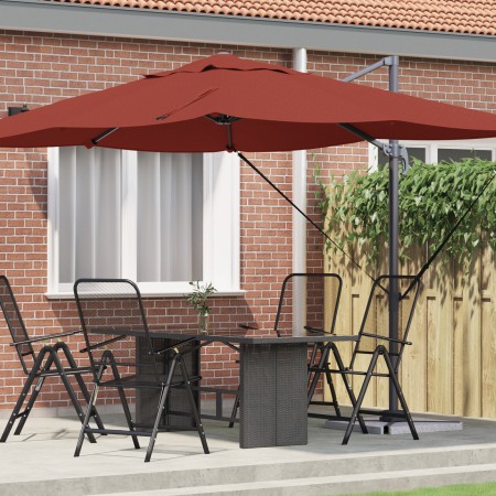 Sombrilla Cantilever Terracota Poliéster, Acero Grande | Foro24.es | Tu tienda online para hogar, jardín y más Foro24.es