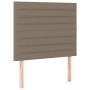 Cama box spring con colchón tela gris taupe 90x190 cm
