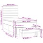 Cama box spring con colchón tela gris taupe 90x190 cm