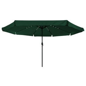 Paraguas de Jardín con Luces LED ø395x245 cm Verde de , Sombrillas - Ref: Foro24-42003645, Precio: 92,01 €