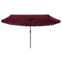 Parasol de jardín  con luces LED ø395x245 cm Rojo Burdeos | Foro24.es | Tu tienda online para hogar, jardín y más Foro24.es
