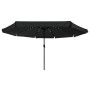 Paraguas de Jardín  con Luces LED ø395x245 cm Negro | Foro24.es | Tu tienda online para hogar, jardín y más Foro24.es