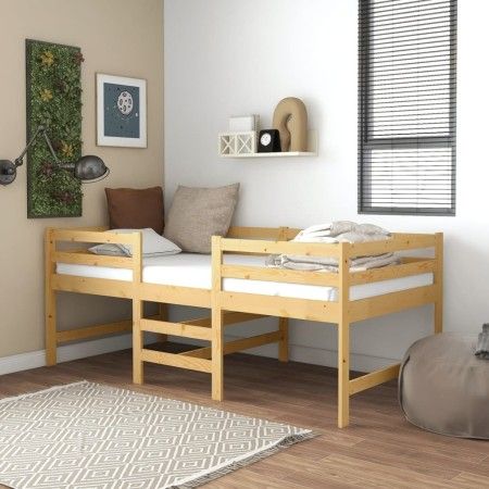 Solid pine wood bed frame 90x200 cm by vidaXL, Beds and slatted bases - Ref: Foro24-833095, Price: 118,41 €, Discount: %