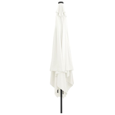 Paraguas cuadrado para jardín  con luces LED 295x245 cm blanco arena | Foro24.es | Tu tienda online para hogar, jardín y más Foro24.es